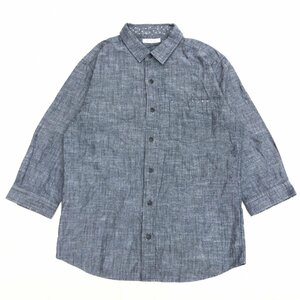 URBAN RESEARCH アーバンリサーチ シャンブレー シャツ 38(M) 紺 ネイビー 七分袖 長袖 国内正規品 メンズ 紳士