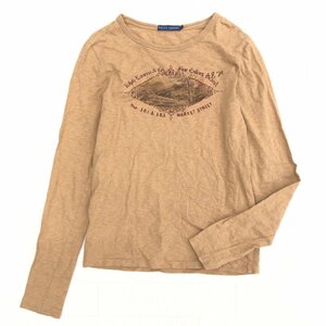 RALPH LAUREN ラルフローレン 刺繍プリント カットソー L キャメルブラウン 長袖 Tシャツ ロンT 国内正規品 レディース 女性用