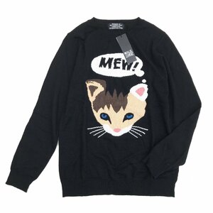 新品 RNA SWEAT アールエヌエー 定価7,900円+税 アニマル刺繍 ニット セーター M 黒 ブラック 長袖 国内正規品 レディース 女性用 未使用