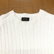 ●BEAMS ビームス 麻 リネン ストレッチ ケーブルニット セーター M 白 ホワイト 国内正規品 メンズ 紳士_画像4