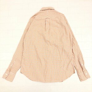 B&Y UNITED ARROWS ユナイテッドアローズ B.D. ギンガムチェック シャツ S オレンジ 長袖 日本製 国内正規品 メンズ 紳士の画像2