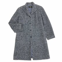 ◆美品 Leilian レリアン ネップ加工 ヘリンボーン カシミヤコート 9(M) グレー系 ロングコート カシミア 日本製 国内正規品 レディース_画像1