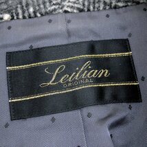 ◆美品 Leilian レリアン ネップ加工 ヘリンボーン カシミヤコート 9(M) グレー系 ロングコート カシミア 日本製 国内正規品 レディース_画像3