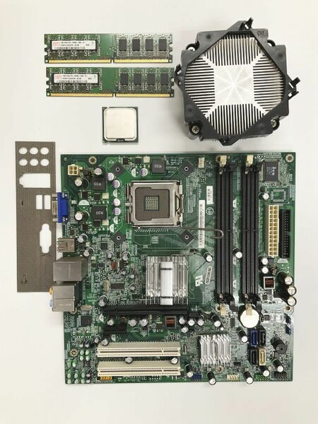 【インストール確認済】DELL デル G33M02 + DDR800 2GB + CORE2 Duo E7200 + 山洋製ファンCPUクーラー