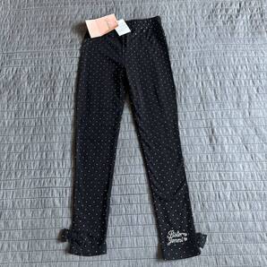 新品JENNIスタッズビーズレギンスパンツ120 裾リボン RONIアースマジック スキニーパンツ