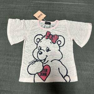 新品JENNI　ベア柄シースルー透かしデザインバタフライ半袖Tシャツ110ピンク　色違い有り