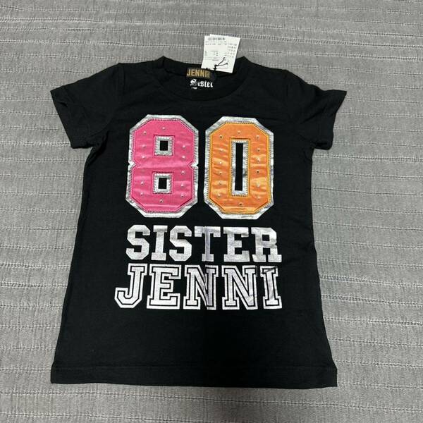 新品JENNIジェニィ　ダンス　メタリック・ラインストーンプリント半袖Tシャツ　ジェニィ