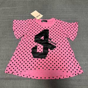 新品JENNIジェニィ ドット柄バタフライ袖Aライン半袖Tシャツ110 タグ付き 子供服