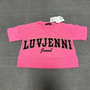 新品JENNIスタッズクール系　半袖Tシャツ100ピンク3780円　ダンス　ショート丈Tシャツ　ミニ丈　レイヤード◎