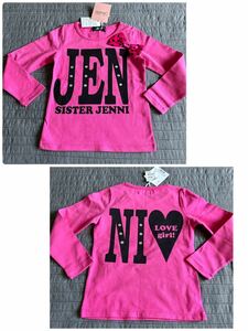 新品JENNIでかロゴロゴラインストーン両プリ長袖TシャツロンT110 RONI タグ付き アースマジック