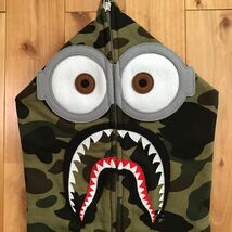 ミニオン シャーク パーカー Lサイズ a bathing ape BAPE camo MINIONS shark full zip hoodie エイプ ベイプ アベイシングエイプ z5882_画像3