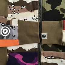 Crazy camo シャーク パーカー Sサイズ mad shark full zip hoodie a bathing ape BAPE 迷彩 エイプ ベイプ アベイシングエイプ z266_画像6