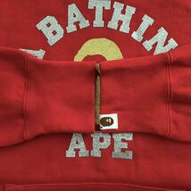 ラメプリント カレッジロゴ プルオーバー パーカー Mサイズ a bathing ape BAPE pullover hoodie エイプ ベイプ アベイシングエイプ w52_画像7