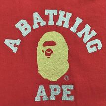 ラメプリント カレッジロゴ プルオーバー パーカー Mサイズ a bathing ape BAPE pullover hoodie エイプ ベイプ アベイシングエイプ w52_画像3