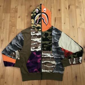 Crazy camo シャーク パーカー Sサイズ mad shark full zip hoodie a bathing ape BAPE 迷彩 エイプ ベイプ アベイシングエイプ z266