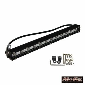 MADMAX ライトバー ワークライト シングルタイプ LED12連 36W 12V/24V兼用 作業灯/フォグランプ バイク 自動車 トラック【送料800円】