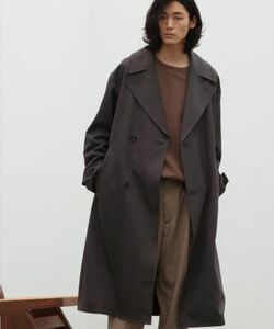 H6680　WYM LIDNM　ウィムバイリドム　MINIMAL WIDE TRENCH COAT　ミニマルワイドトレンチコート　チャコール　M