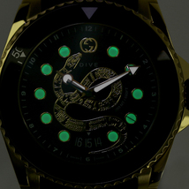グッチ 時計 ダイヴ 48mm 蛇 スイス製 クオーツ メンズ 腕時計 YA136219 GUCCI ブラック_画像7