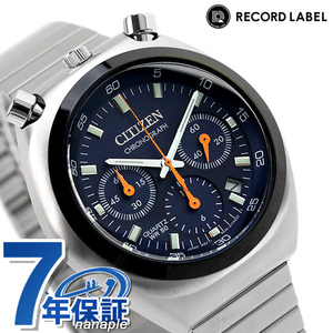 シチズン レコードレーベル ツノクロノ 流通限定モデル クロノグラフ 腕時計 AN3660-81L CITIZEN ネイビー
