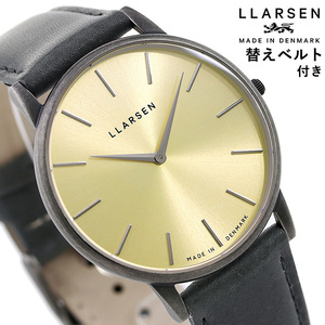 エルラーセン オリバー 39mm デンマーク製 腕時計 LL147OYGYFR LLARSEN イエロー×グレー 革ベルト