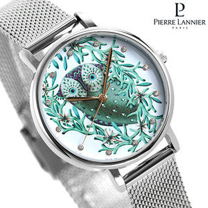 [ピエールラニエ] Pierre Lannier 腕時計 クラウスハーパニエミコラボウォッチ フクロウ メッシュベルト P422B990 レディース [正規輸入品] シルバー