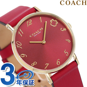 コーチ ペリー 36mm クオーツ レディース 腕時計 14503722 COACH レッド