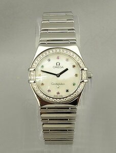 OMEGA Constellation 1475.79 IRIS MY CHOICE オメガ コンステレーション 25.5mm ダイヤ マルチカラー石 シェル レディース クォーツ　