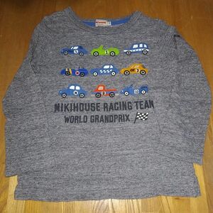 ミキハウス　車　レーシングチーム　長袖　薄手　ロンT　110cm　 MIKIHOUSE　 長袖Tシャツ　自動車