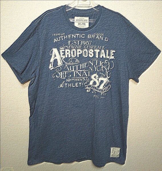 新品 AEROPOSTALE エアロポステール XXLサイズ フロント刺繍 半袖Tシャツ オーバーサイズ ダメージ加工 USA製