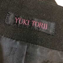 S148 YUKI TORII ユキトリヰ ユキトリイ ジャケット ノーカラージャケット 上着 トップス アウター 毛100% レディース 9 ブラック 黒_画像6