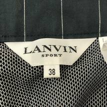B322-32 日本製 LANVIN SPORT ランバン ウールパンツ パンツ ズボン ボトムス ブラック ネイビー ストライプ柄 総柄 レディース 38_画像8