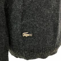 B323 LACOSTE ラコステ ニット セーター Vネック プルオーバー トップス 長袖 ウール 100% グレー レディース 40_画像4