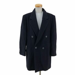 B324 J.PRESS ジェイプレス ダブル ウールコート コート アウター 上着 羽織り 長袖 ウール 100% ネイビー 紺 シンプル レディース 11