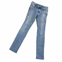 NS088-① DIESEL ディーゼル デニム スキニーデニム パンツ ジーンズ Gパン denim 綿 コットン レディース 26 ブルー 青_画像1