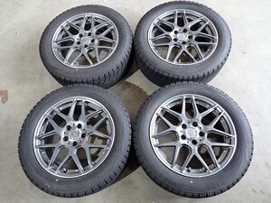 YS1660【送料無料225/55R18】アウトランダー デリカD:5などへ ブリヂストン 中古スタッドレスアルミセット●18×7.5J 114.3/5H ET38●