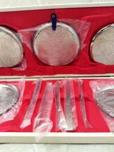 未使用　銘々皿　丸皿　銀仕上げ　5枚セット　AZUMA フォーク　10.5cm/アズマ　銀仕上げ_画像3
