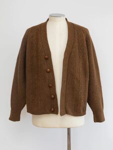 [ England made ]60s 70s meat thickness wool knitted cardigan euro Vintage 50s 40s UK made England made Fisherman Mix wool 