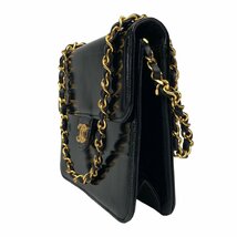 【1円～】シャネル CHANEL バッグ ショルダーバッグ チェーンショルダー ココマーク エナメル ブラック プッシュロック 中古_画像2