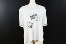 Leilian レリアン 綺麗め Ｔシャツ トップス カットソー 半袖 Uネックティーシャツ 刺繍など 13+ 白 ホワイト レディース [830511]_画像1