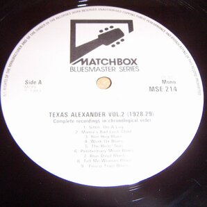 LP：TEXAS ALEXANDER VOL.2 1928-29 :Lonnie Johnson Eddie Lang Little Hat Jones；UK盤；MATCHBOXの画像2