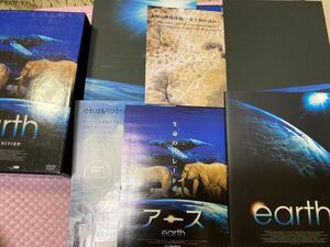 DVD アース プレミアム・エディション 2枚組 ドキュメント 動物 海洋生物 ガイドブック ポスター earth