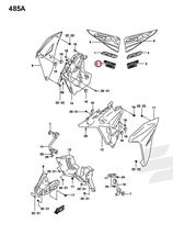 SUZUKI 純正 インド仕様V-strom250SX 右ガーニッシュステッカー SOHC SEP[イエロー] #68184-20L00-CD1_画像2