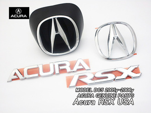 インテグラDC5後期【ACURA】アキュラRSX純正USエンブレムセット-前後4点(05-06yモデル)/USDM北米仕様ホンダINTEGRAシンボルAマーク仕様USA