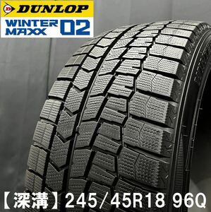 8.5～9分山★245/45R18 DUNLOP WM02 1本 №231017-S3 フェアレディZ Z34 Z33/アウディ 4G/BMW F10 F11 G30 G31/ベンツ W213等*スタッドレス