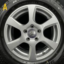 9～9.5分山美品★ベンツ用アルミ&ブリヂストン VRX 205/55R16 4本 №230703-S3 W246 W177 W176 W117/6.5J +47 5H 112*検:純正スタッドレス_画像5