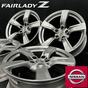 美品★ENKEI製 日産 Z34 フェアレディZ 純正18インチアルミ 4本セット №2301013-S4 F:8J+43 R:9J+15 5H 114.3/前期バージョンTホイール