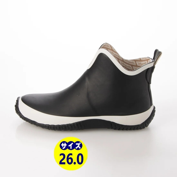 メンズレインブーツ　レインシューズ　長靴　雨靴　天然ゴム素材　新品『20089-blk-wht-260』26.0cm　在庫一掃セール
