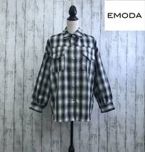 EMODA　エモダ　ヴィンテージチェックシャツ　Fサイズ　ライトミックス　ヴィンテージ風　S5.2-138　USED_画像1