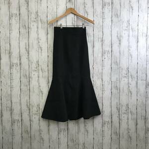 MURUA　ムルーア　リネンタッチハイウエストナローマーメイドスカート　1サイズ　ブラック　S12-403　USED