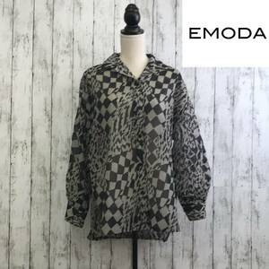 EMODA　エモダ　エアリールーズシャツ　Fサイズ　ライトミックス　オーバーサイズ　透け感あり　S5.2-134　USED
